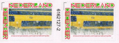 personalised stamp of The Netherlands with trains, trams, stations etc