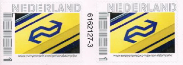 personalised stamp of The Netherlands with trains, trams, stations etc