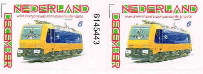 personalised stamp of The Netherlands with trains, trams, stations etc