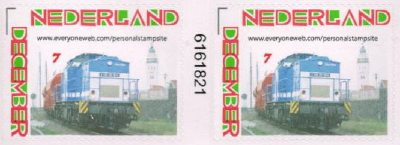 personalised stamp of The Netherlands with trains, trams, stations etc