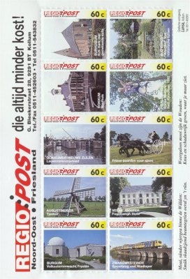The Netherlands regional stamps; regiopost Friesland 2001