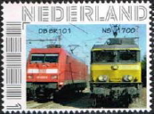 personalised stamp of The Netherlands with trains, trams, stations etc