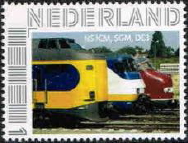 personalised stamp of The Netherlands with trains, trams, stations etc