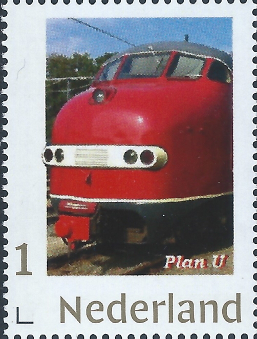 personalised stamp of The Netherlands with trains, trams, stations etc