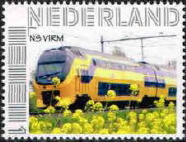 personalised stamp of The Netherlands with trains, trams, stations etc