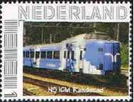 personalised stamp of The Netherlands with trains, trams, stations etc