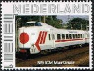 personalised stamp of The Netherlands with trains, trams, stations etc