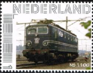 personalised stamp of The Netherlands with trains, trams, stations etc