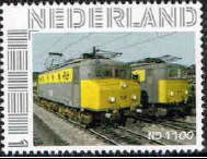 personalised stamp of The Netherlands with trains, trams, stations etc