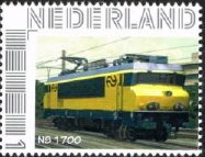 personalised stamp of The Netherlands with trains, trams, stations etc