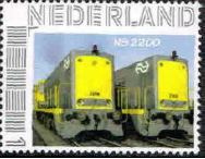 personalised stamp of The Netherlands with trains, trams, stations etc