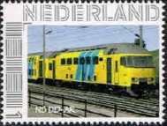 personalised stamp of The Netherlands with trains, trams, stations etc