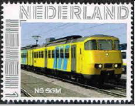 personalised stamp of The Netherlands with trains, trams, stations etc