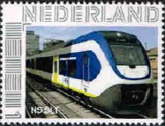 personalised stamp of The Netherlands with trains, trams, stations etc