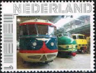 personalised stamp of The Netherlands with trains, trams, stations etc