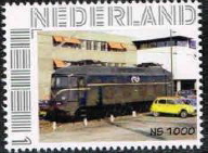 personalised stamp of The Netherlands with trains, trams, stations etc