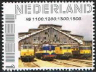 personalised stamp of The Netherlands with trains, trams, stations etc