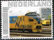 personalised stamp of The Netherlands with trains, trams, stations etc