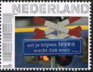 personalised stamp of The Netherlands with trains, trams, stations etc